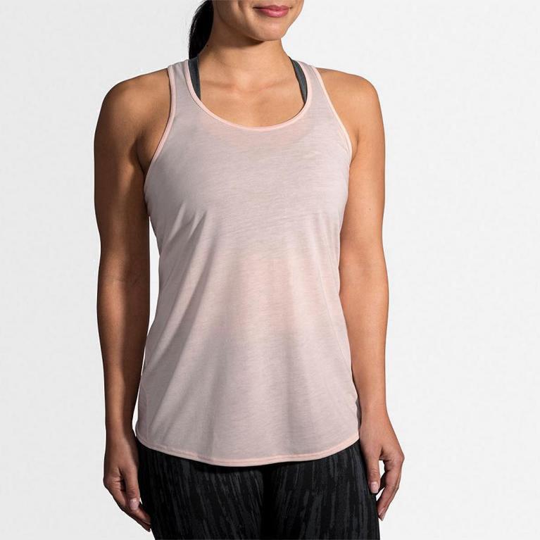 Brooks Distance NZ - Women's Running Tank Top - Pink (17095-NKCO)